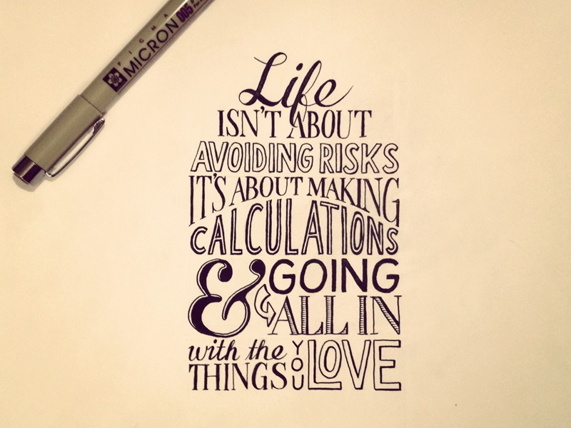 Esto es un ejemplo de hand-lettering (por Sean Wes)